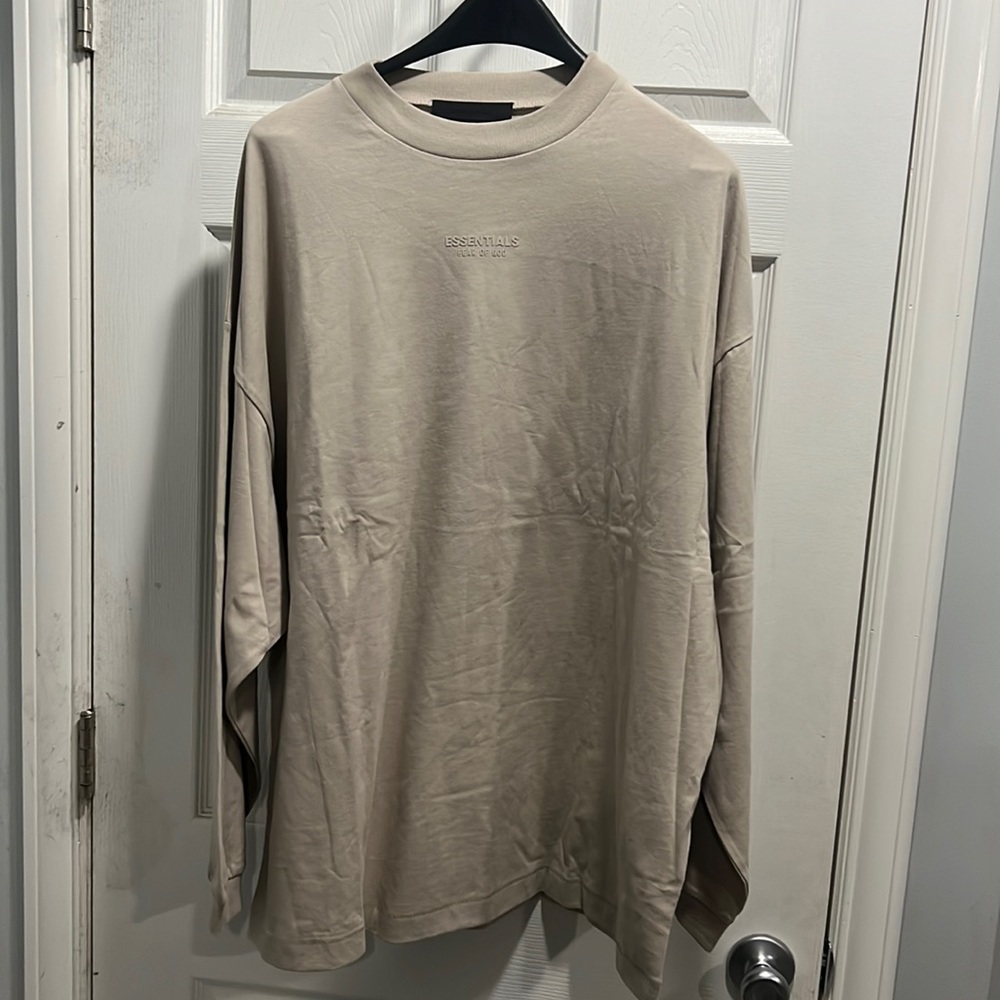 NEW Fear of God Essentials Long Sleeve T Shirt/Tee- Silver Cloud